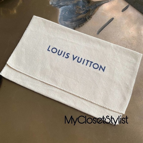 LOUIS VUITTON Authentic Logo Signature Wallet Clutch Purse Dust Sleeper Bag 8" - Picture 1 of 5
